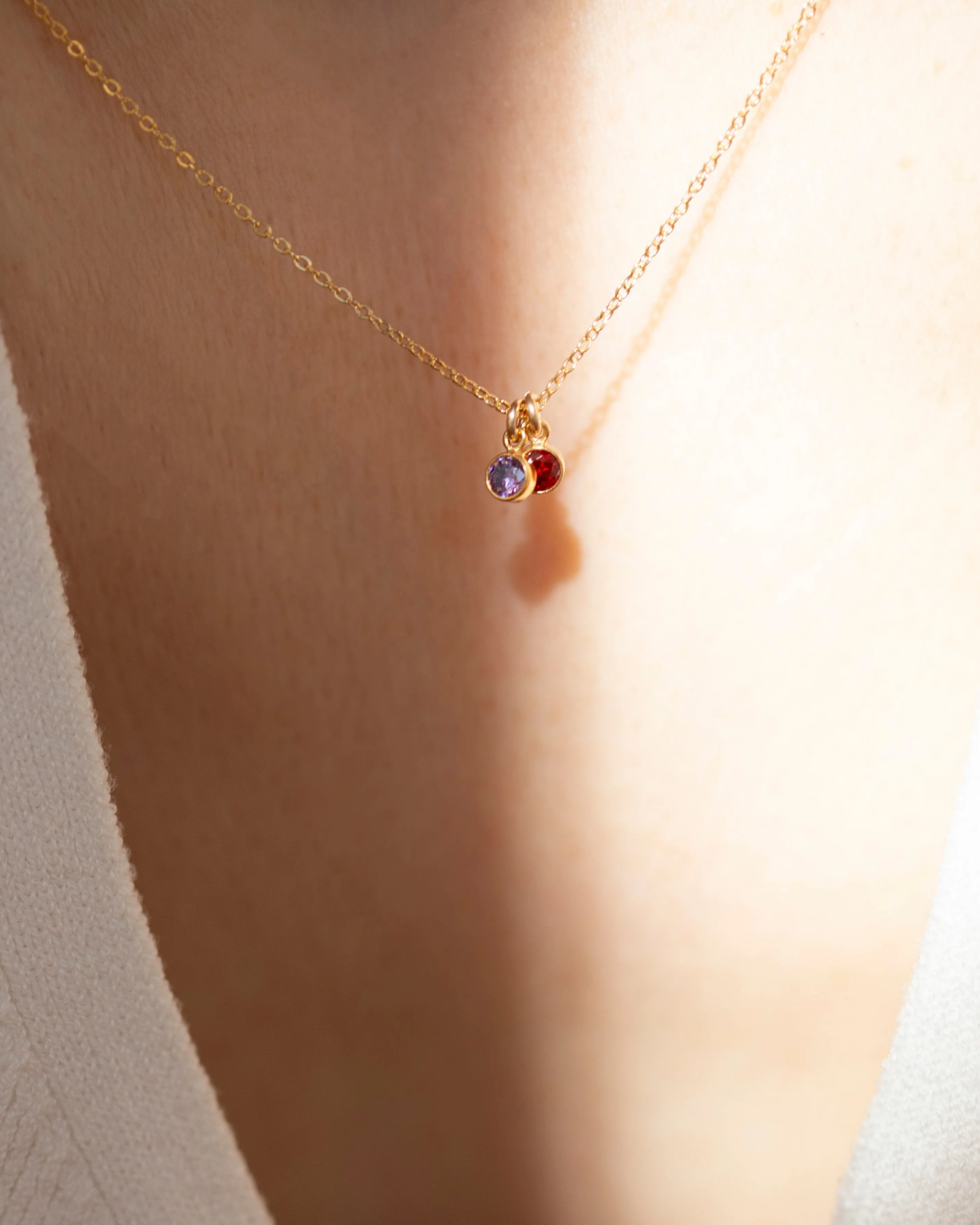 Dainty birthstone necklace