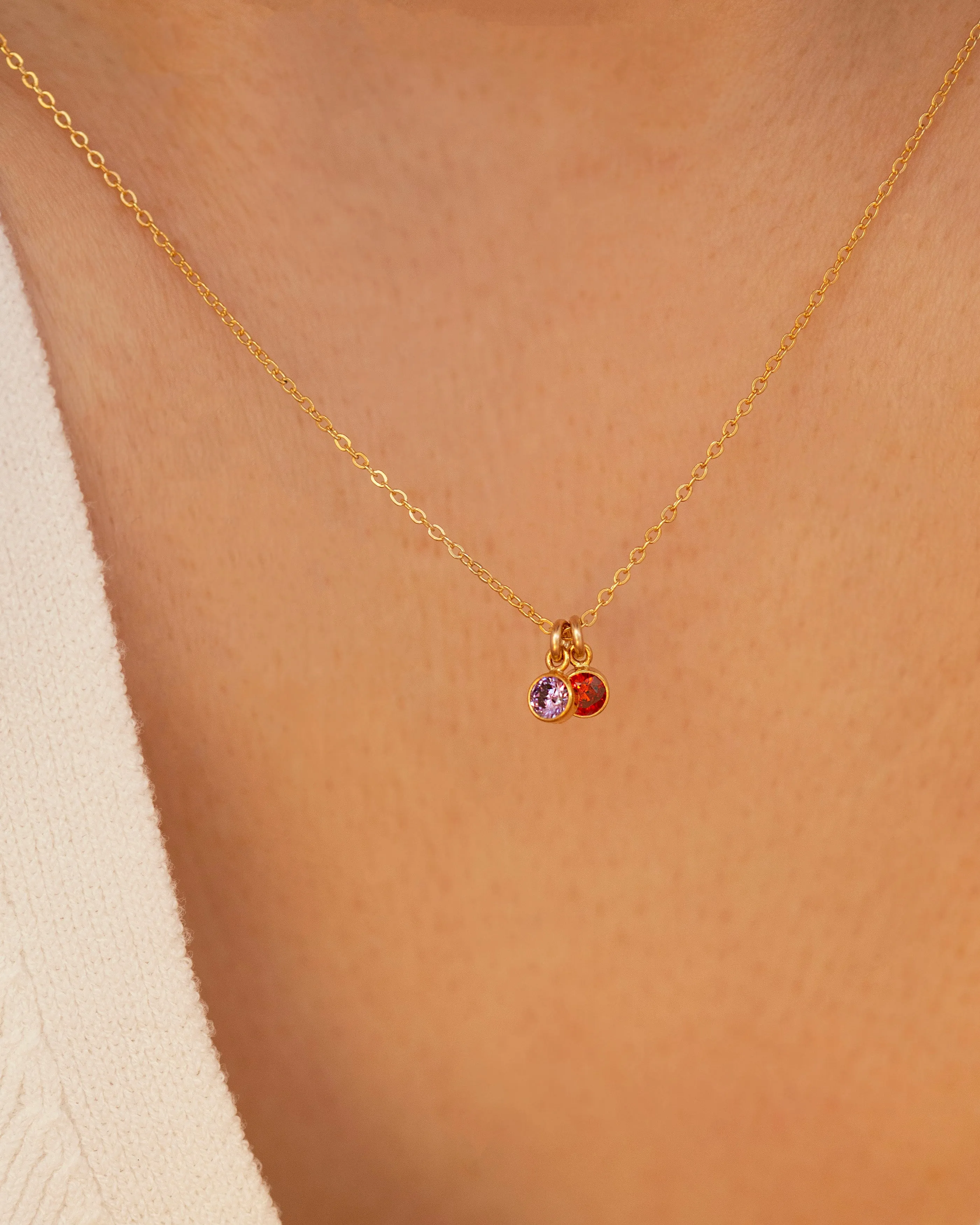 Dainty birthstone necklace