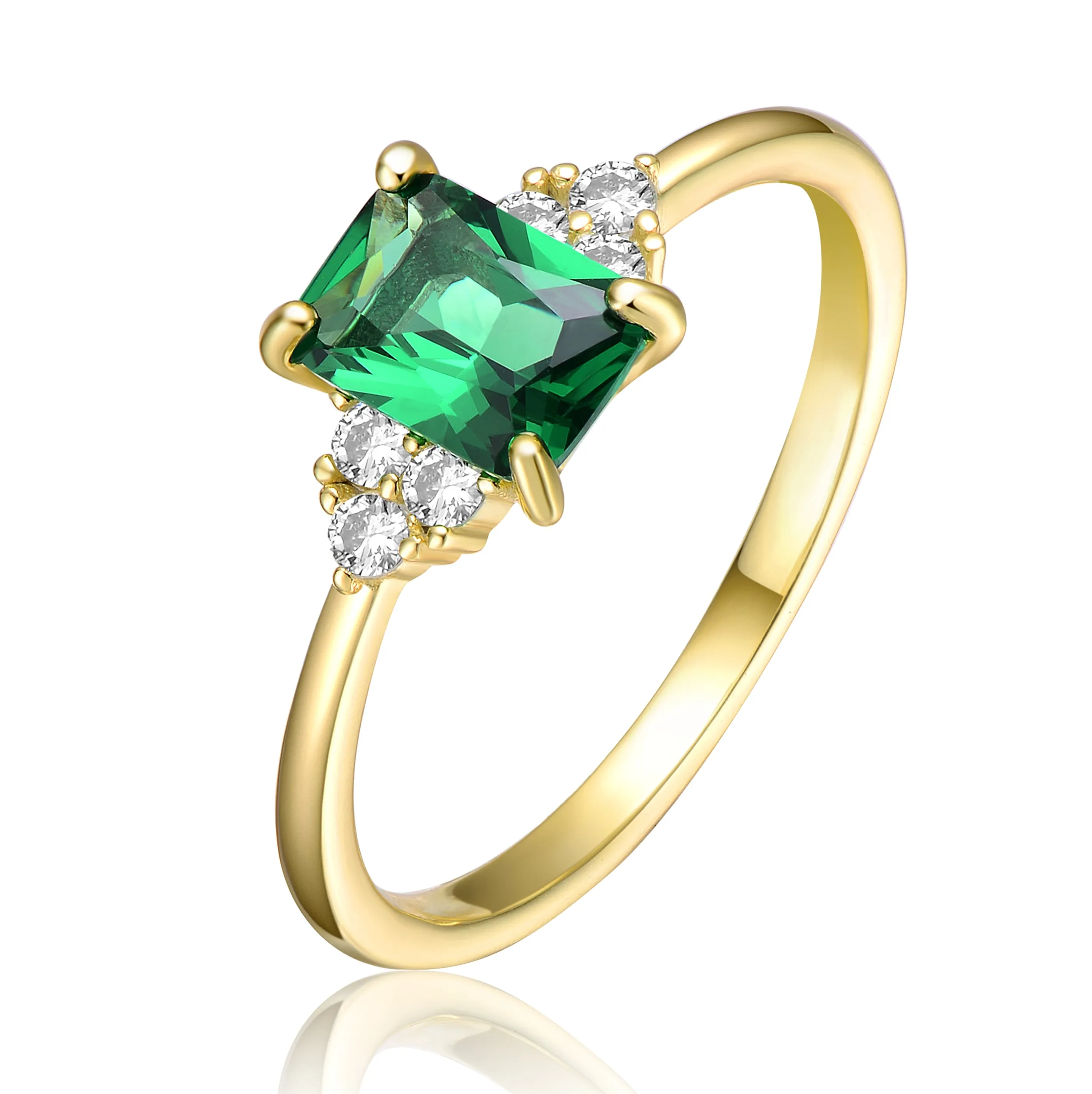 Déco Classic Green Solitaire Ring