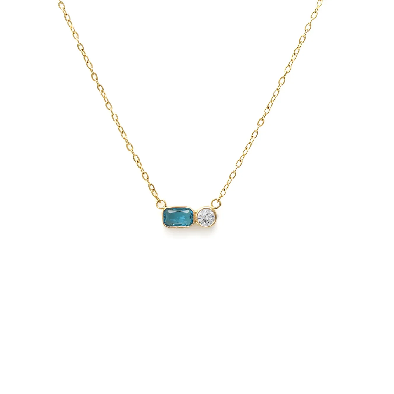 December Blue Topaz Birthstone Gift Set - Yellow Gold