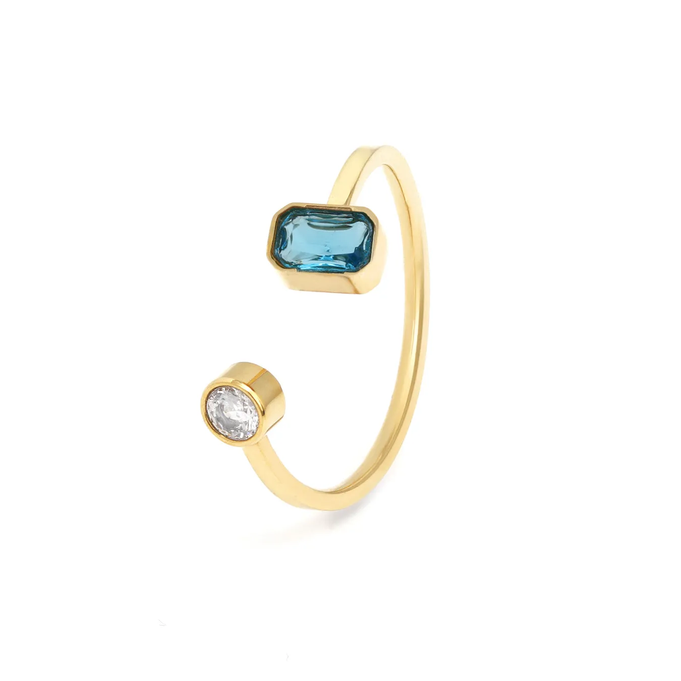 December Blue Topaz Birthstone Gift Set - Yellow Gold