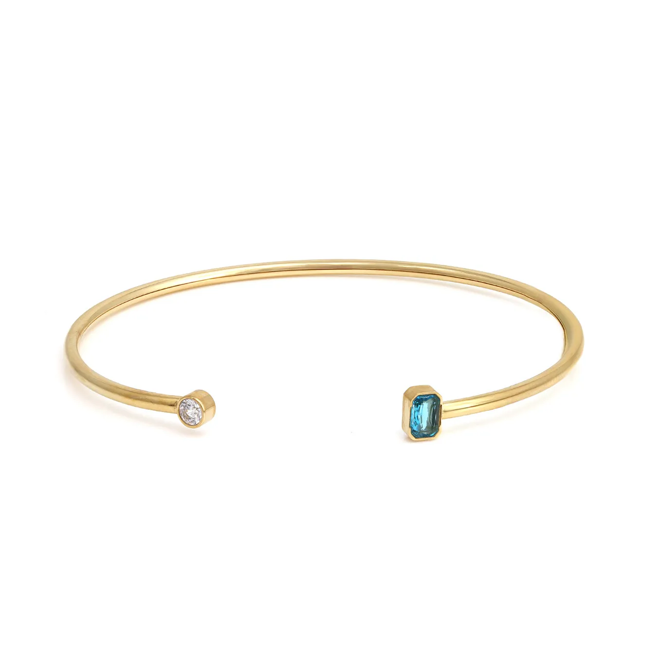 December Blue Topaz Birthstone Gift Set - Yellow Gold