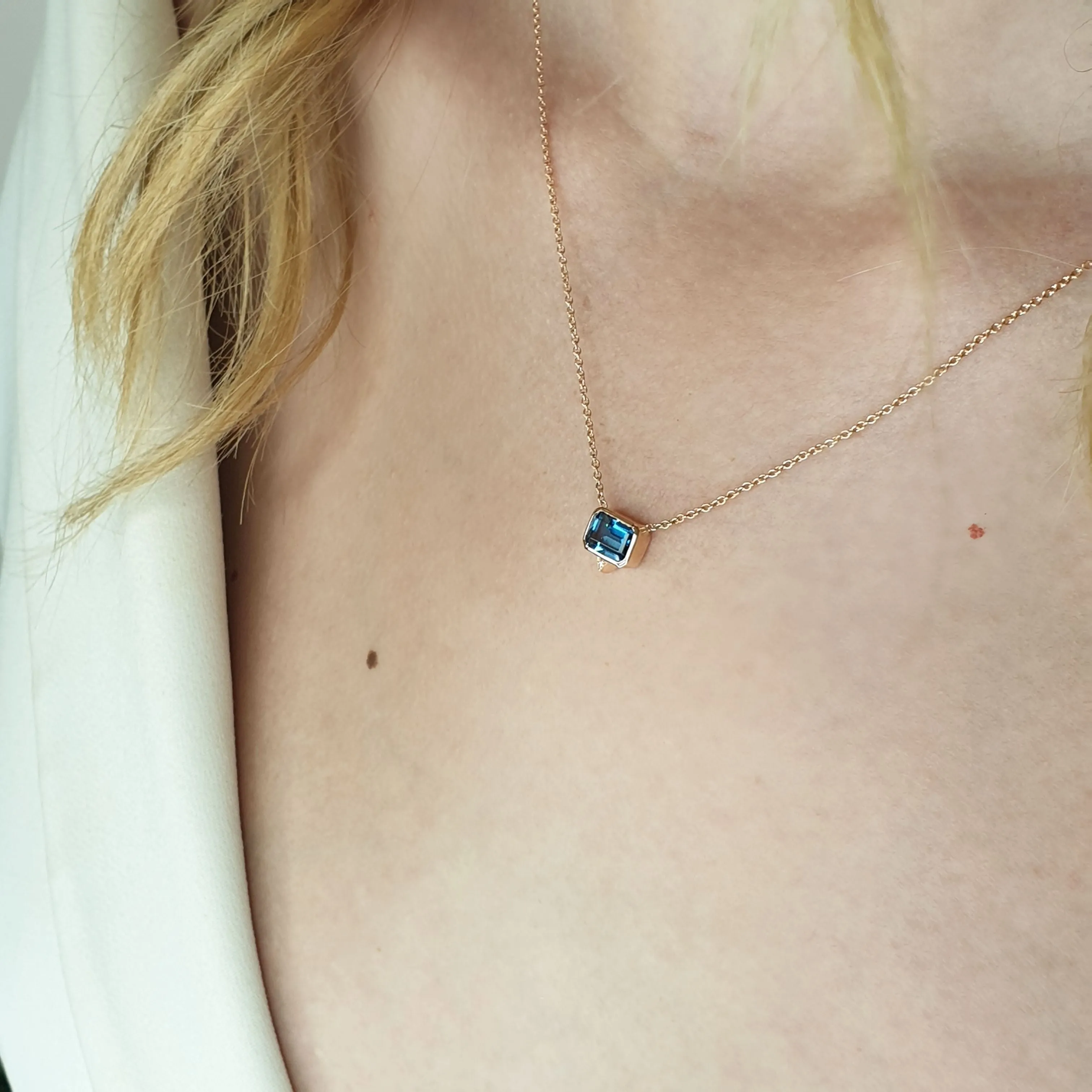 Diamond London Blue Topaz Necklace