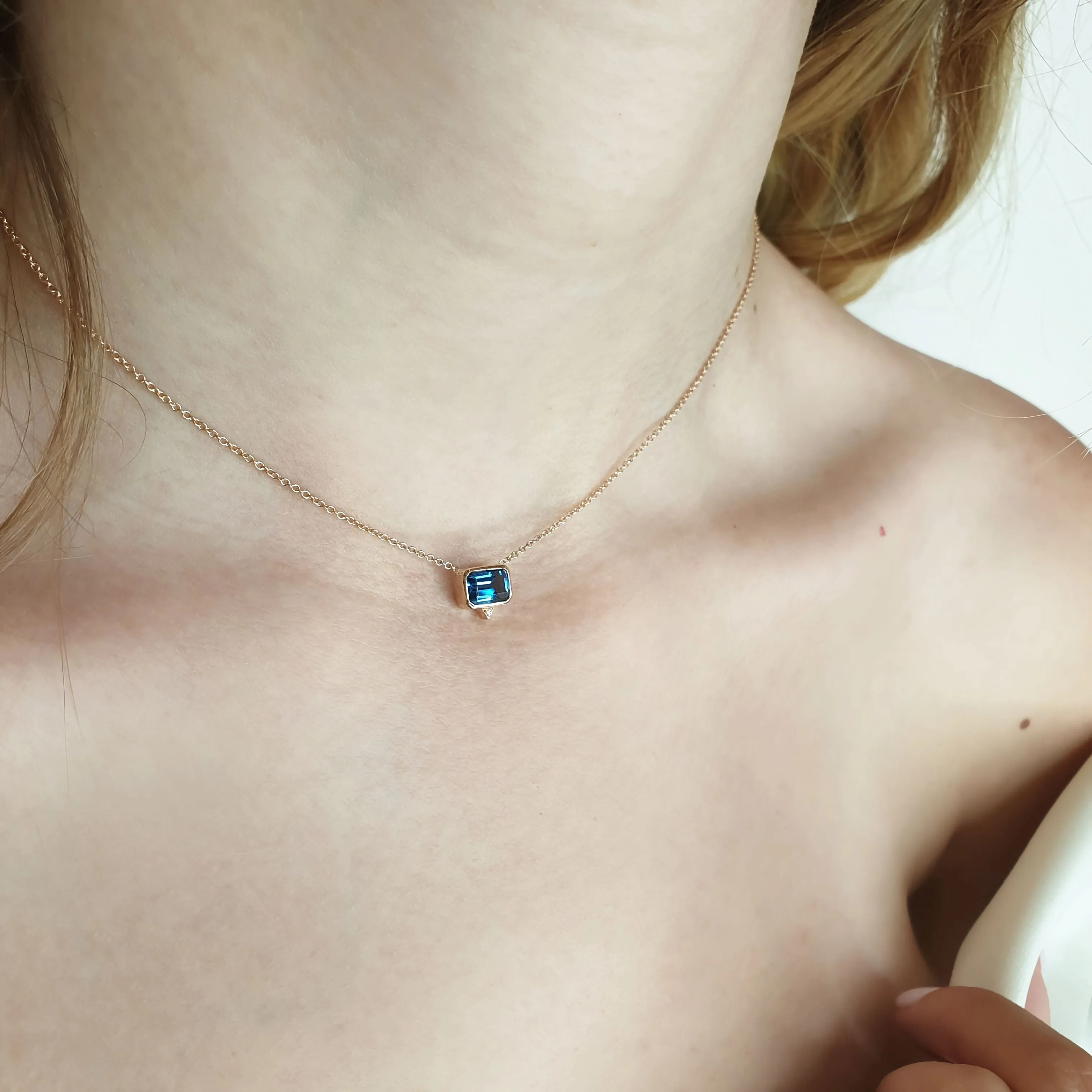 Diamond London Blue Topaz Necklace