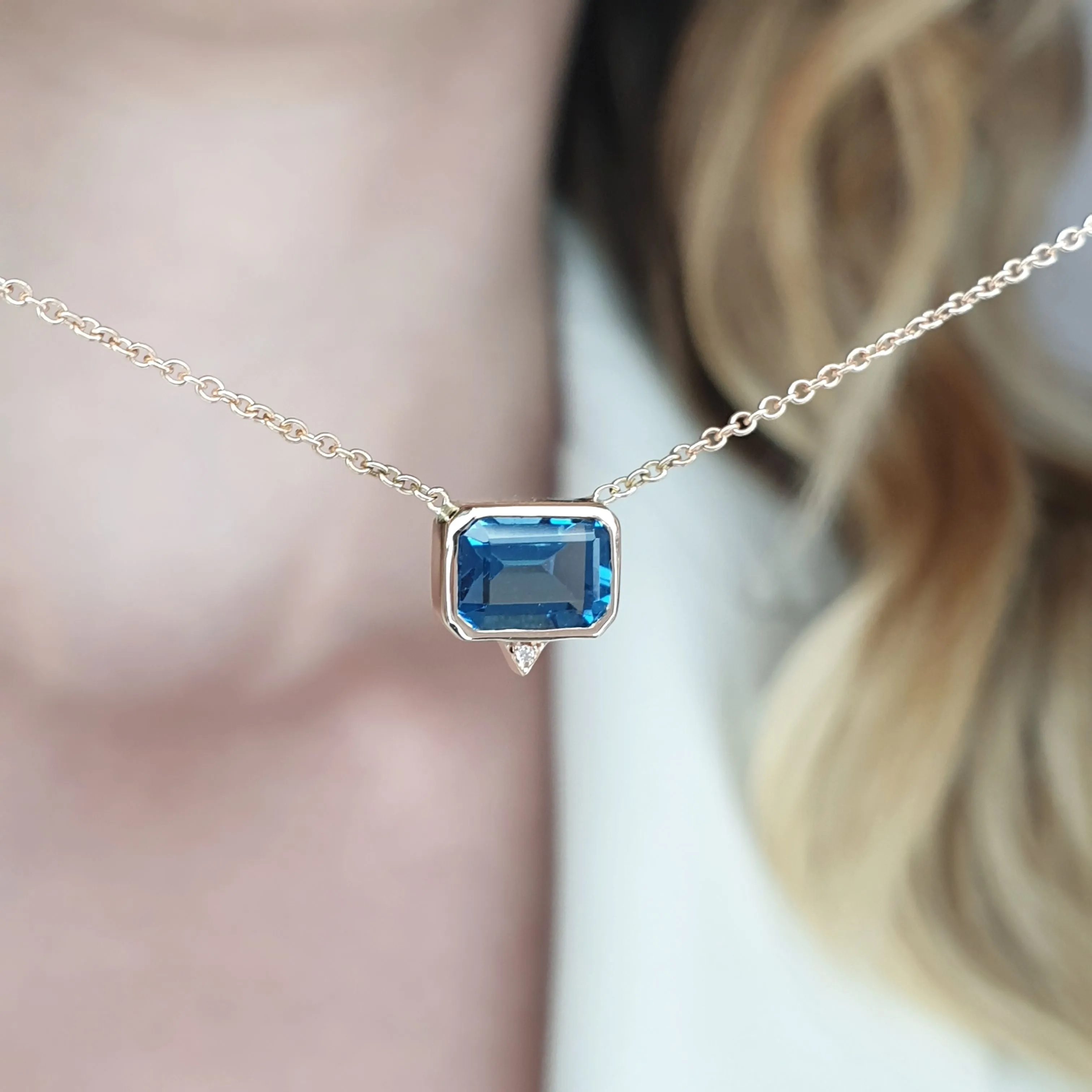 Diamond London Blue Topaz Necklace