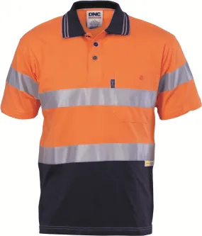 DNC Hi Vis Cool Breeze Cotton Jersey Polo With CSR R/Tape S/S (3915)