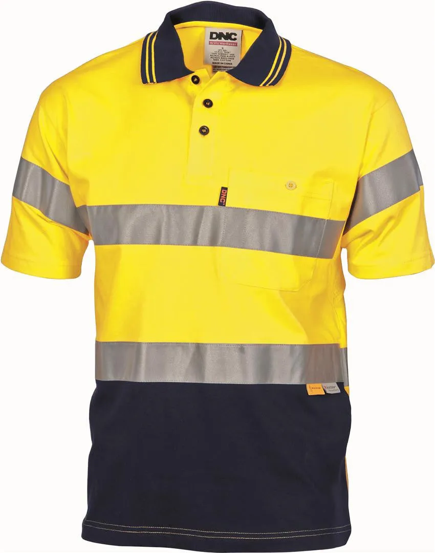 DNC Hi Vis Cool Breeze Cotton Jersey Polo With CSR R/Tape S/S (3915)