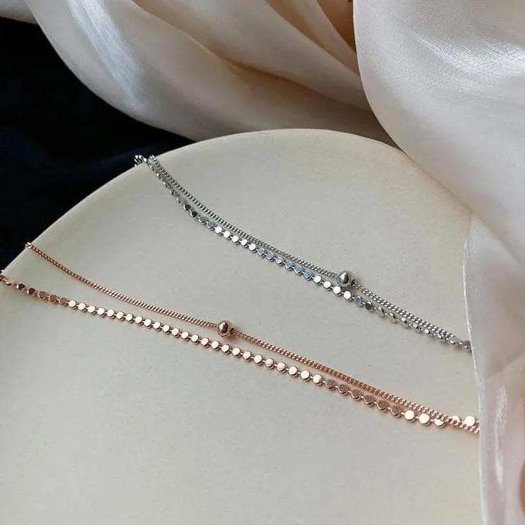 Double Layer Bracelet (Platinum   Rose Gold)