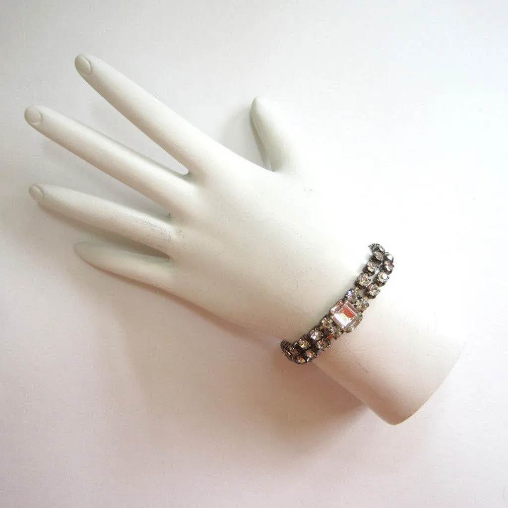 Double-Row Rhinestone Bracelet