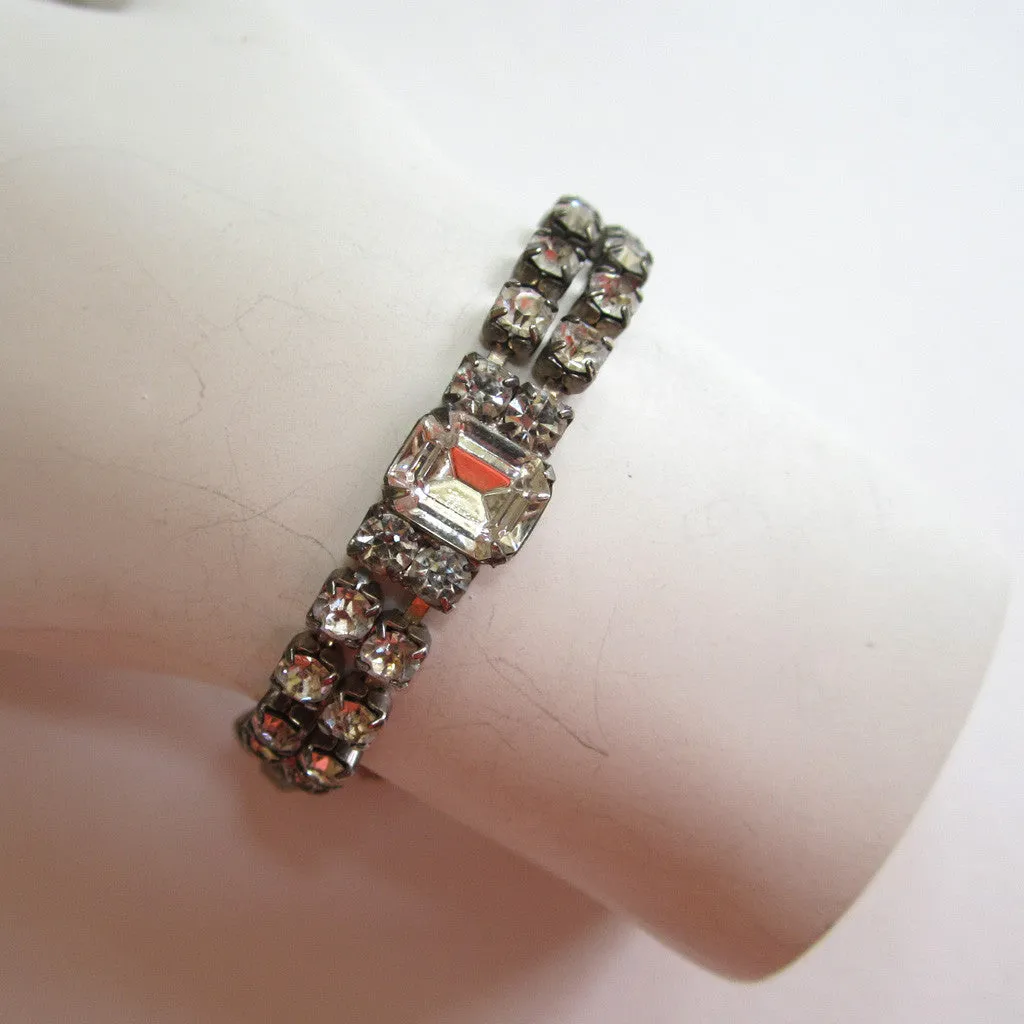 Double-Row Rhinestone Bracelet