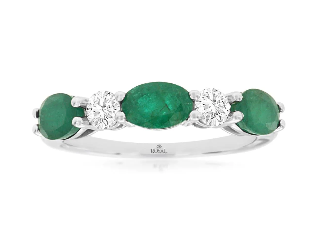 Emerald & Diamond Alternating Band