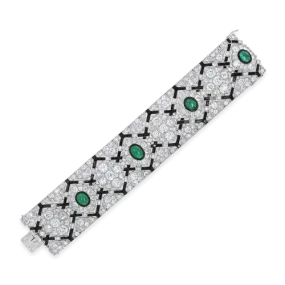 Emerald & Diamond French Estate Bracelet