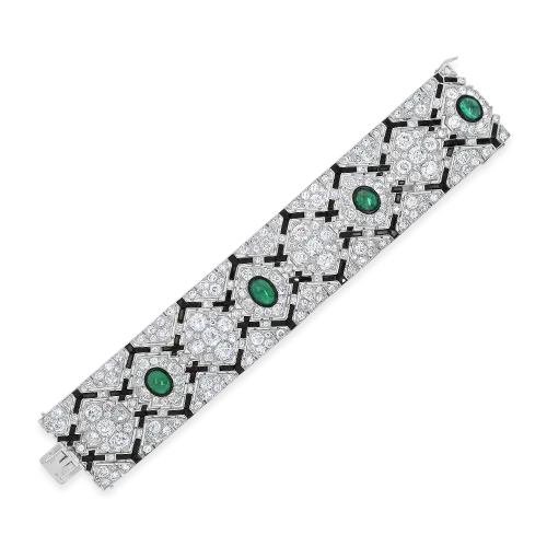 Emerald & Diamond French Estate Bracelet