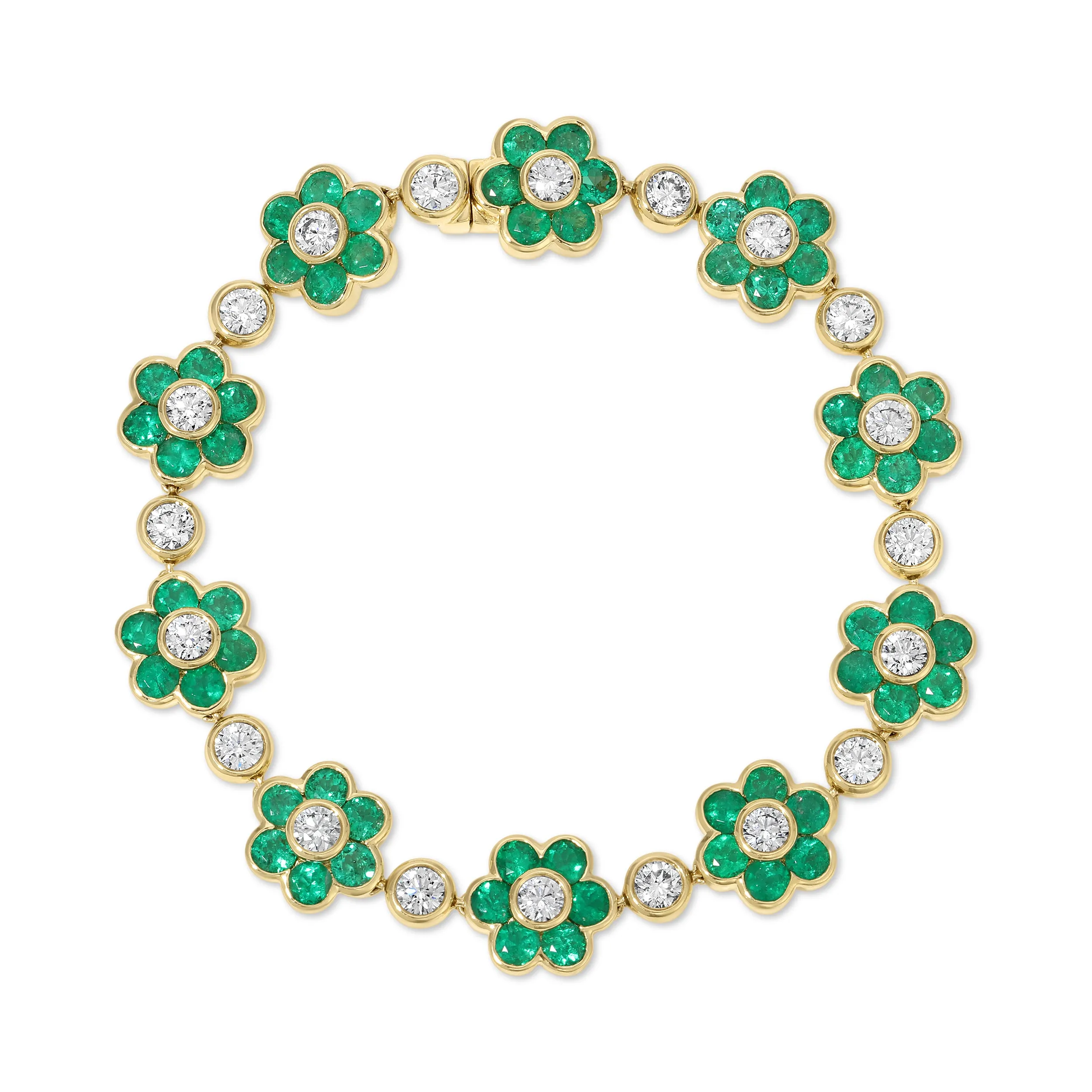 EMERALD AND DIAMOND FLORA BRACELET