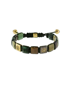 Emerald And Yellow Sapphire Lock Bracelet