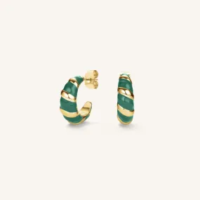 Emerald Croissant Hoops