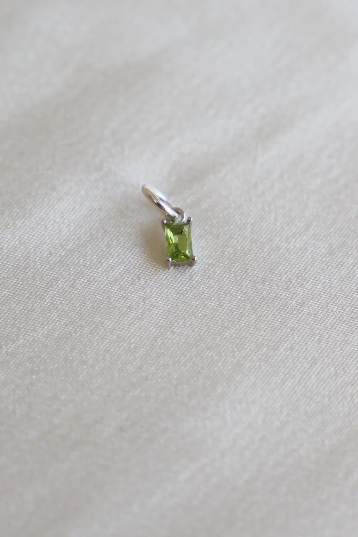 EMERALD CUT BIRTHSTONE CHARM