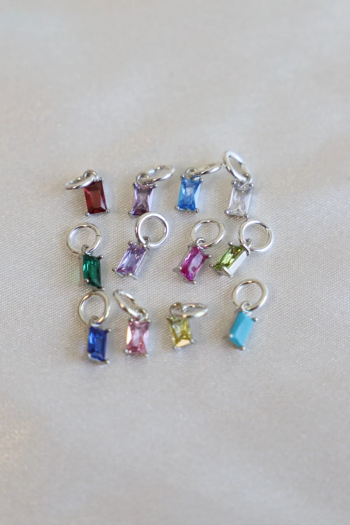 EMERALD CUT BIRTHSTONE CHARM