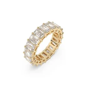 Emerald Cut White Topaz Eternity Ring