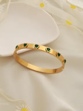 Emerald Hearts Waterproof Bangle