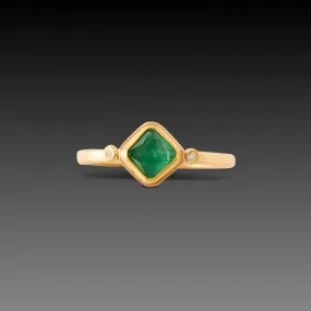 Emerald Ring With Tiny Diamonds