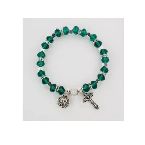 EMERALD ROSARY STRETCH  BRACELET-BR811C