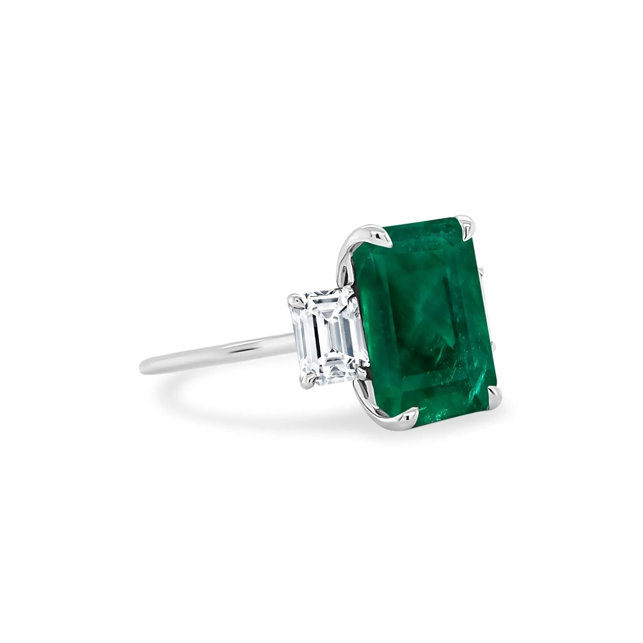 Emerald with Emerald Cut Side Stones