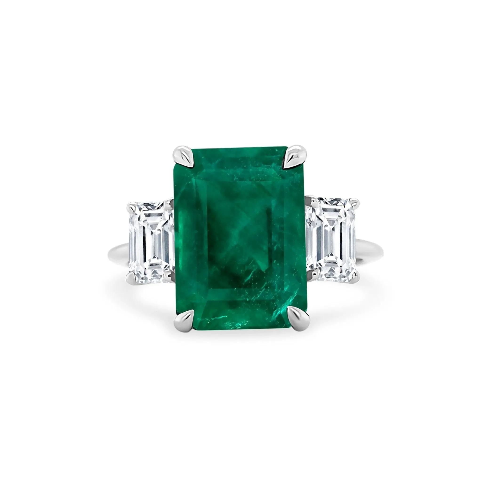 Emerald with Emerald Cut Side Stones