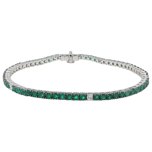 Emeralds & Diamonds " Tennis " Bracelet