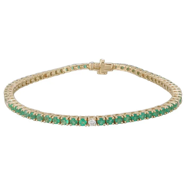 Emeralds & Diamonds " Tennis " Bracelet