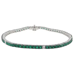 Emeralds & Diamonds " Tennis " Bracelet