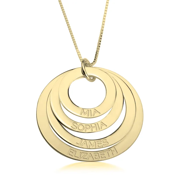 Engraved Mother Necklace - 14k Gold