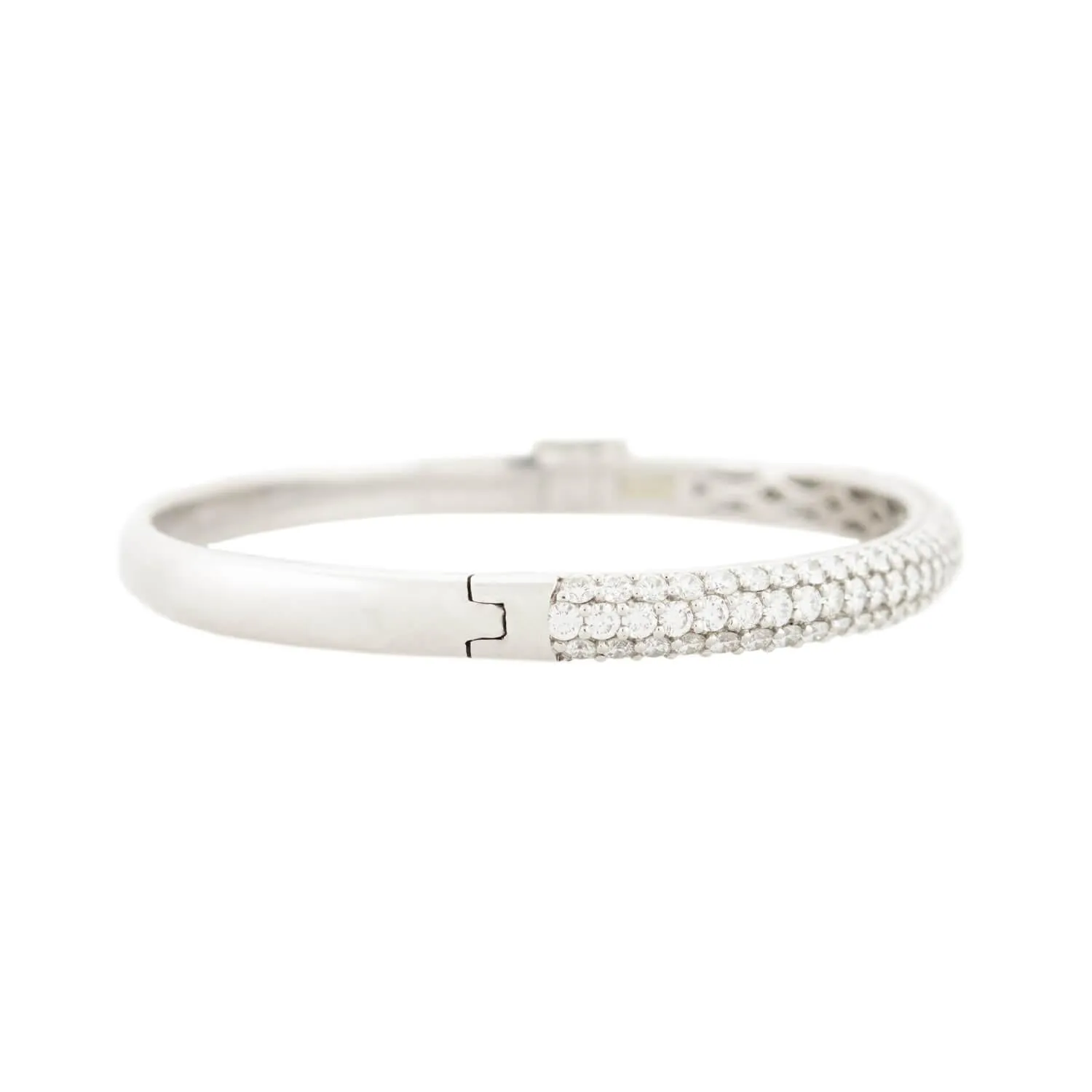 Estate Platinum Pave Diamond Bangle