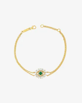 Evil Eye Mini Emerald Bracelet