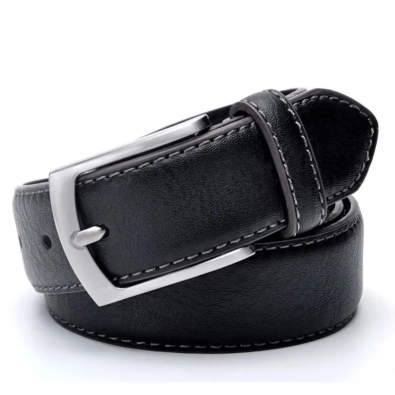 Fashion Men Belts Genuine Leather Luxury Designer Brown Vintage Waist Belt For Jeans Cinturon Cowboy Hombre Dropshipping