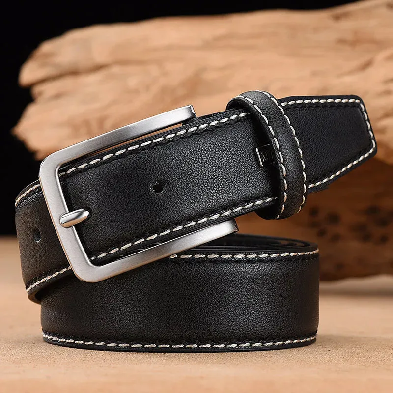 Fashion Men Belts Genuine Leather Luxury Designer Brown Vintage Waist Belt For Jeans Cinturon Cowboy Hombre Dropshipping