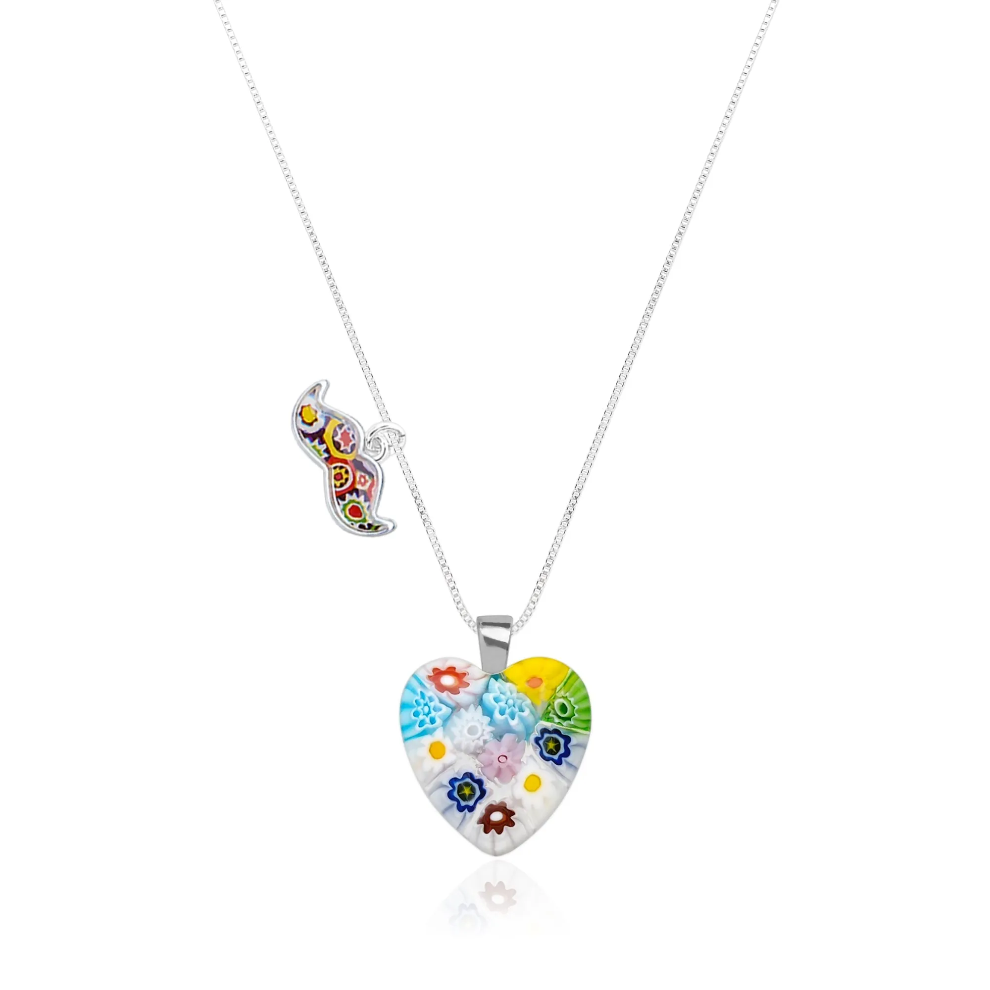 Flowers in Bloom Heart Necklace