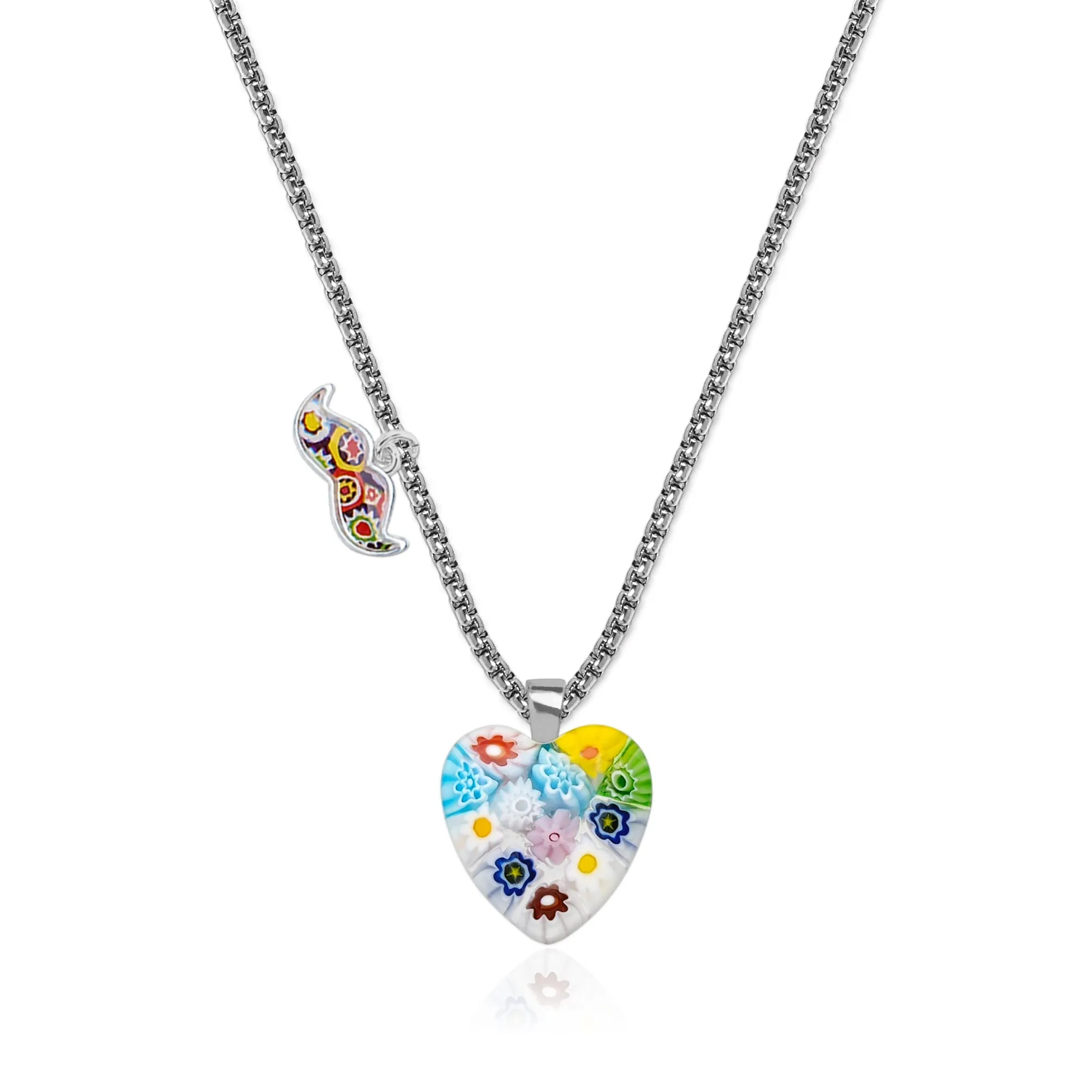 Flowers in Bloom Heart Necklace