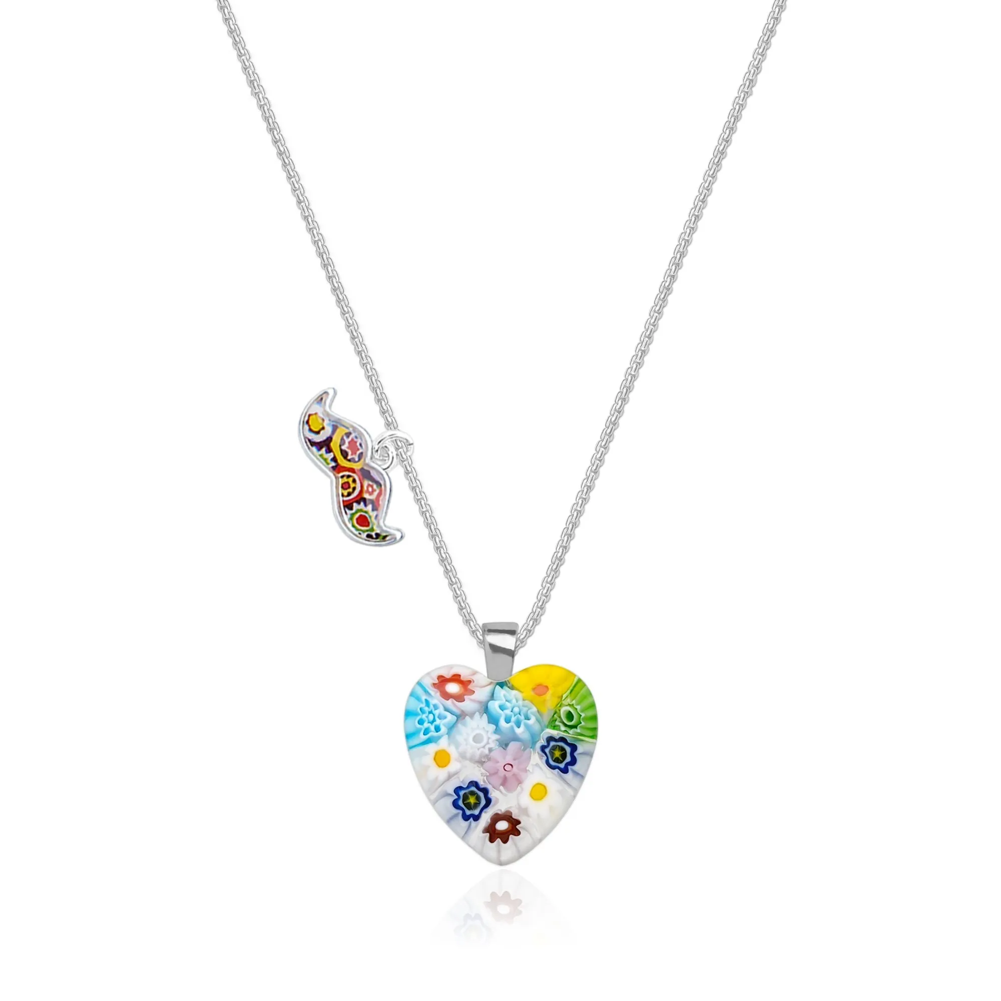 Flowers in Bloom Heart Necklace