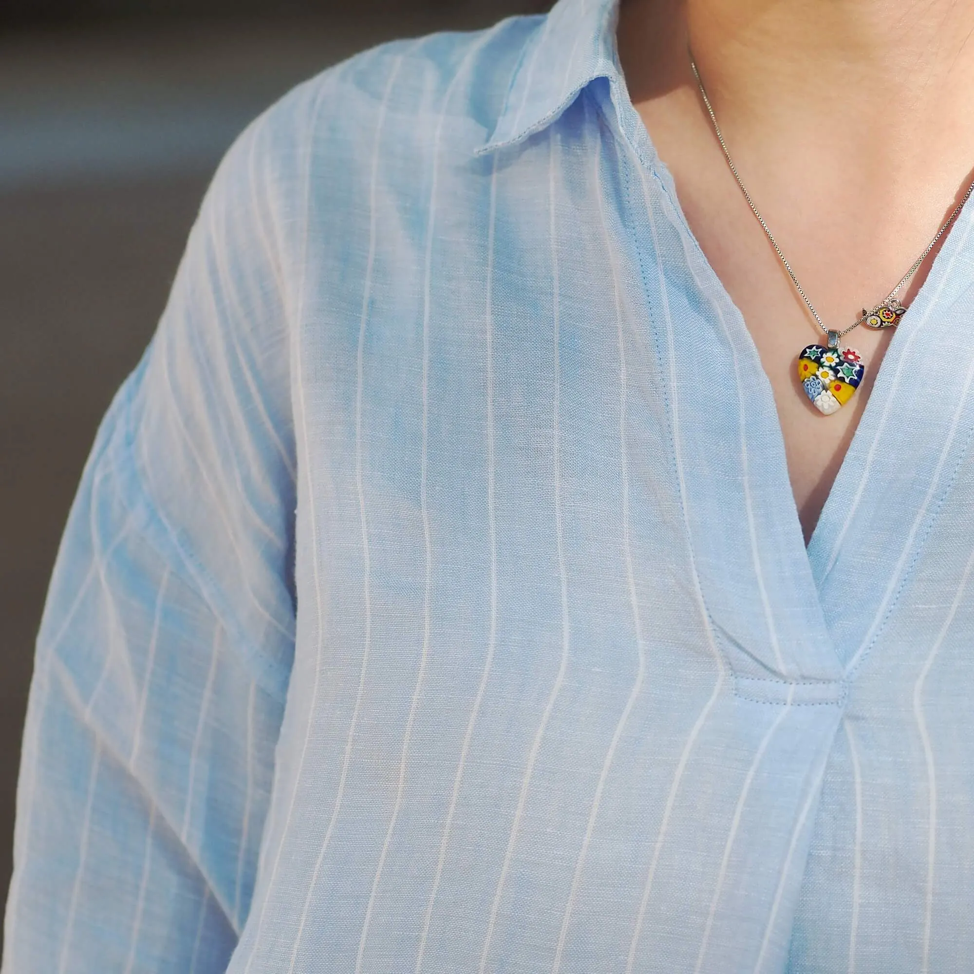 Flowers in Bloom Heart Necklace