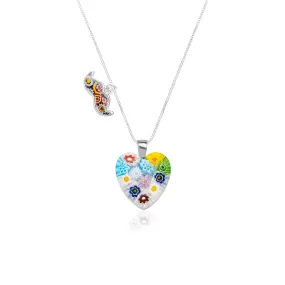 Flowers in Bloom Heart Necklace