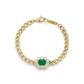 Forget Me Not Emerald and Diamond Bracelet