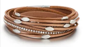 Fresh Accessories Lydia Tan leather wrap bracelet