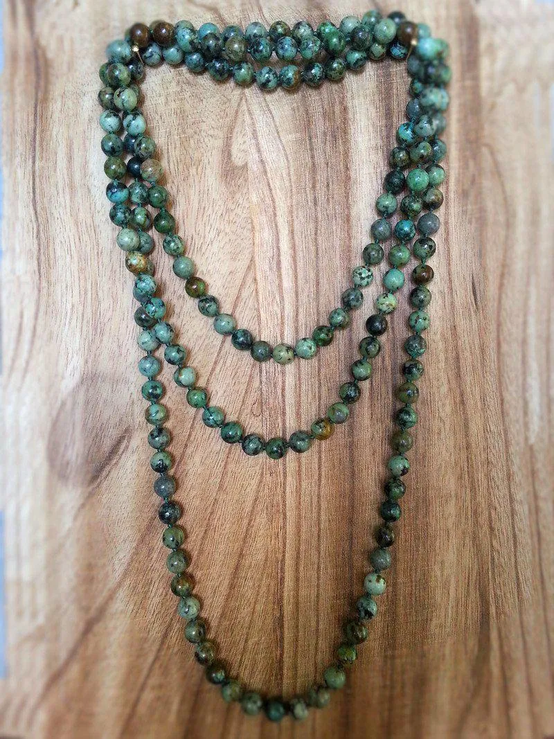 Gemstone Necklaces - Extra Long knotted, 8mm