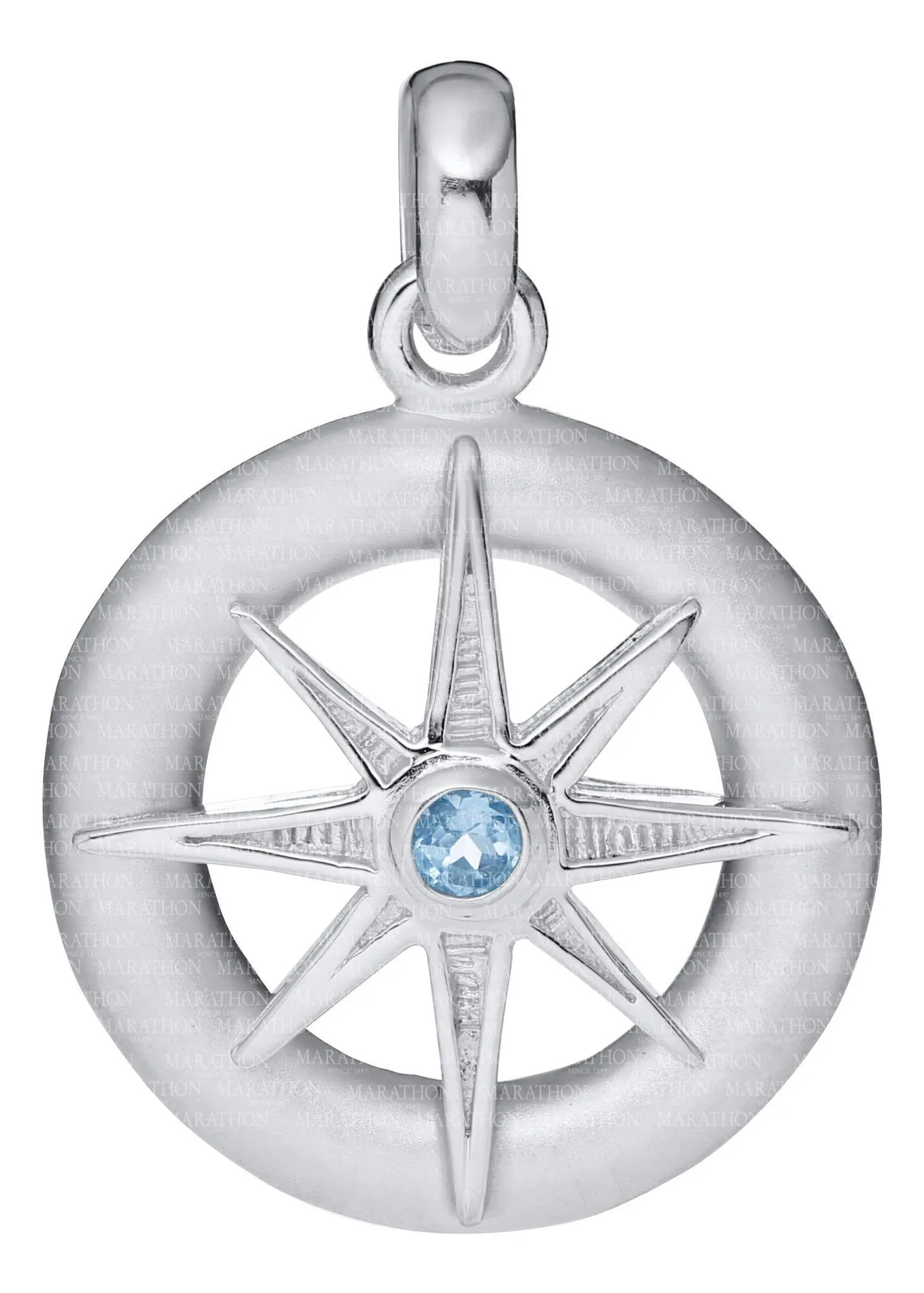 Genuine Sterling Silver Evening Tide Collection Star Necklace with Swiss Blue Topaz