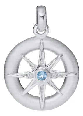 Genuine Sterling Silver Evening Tide Collection Star Necklace with Swiss Blue Topaz