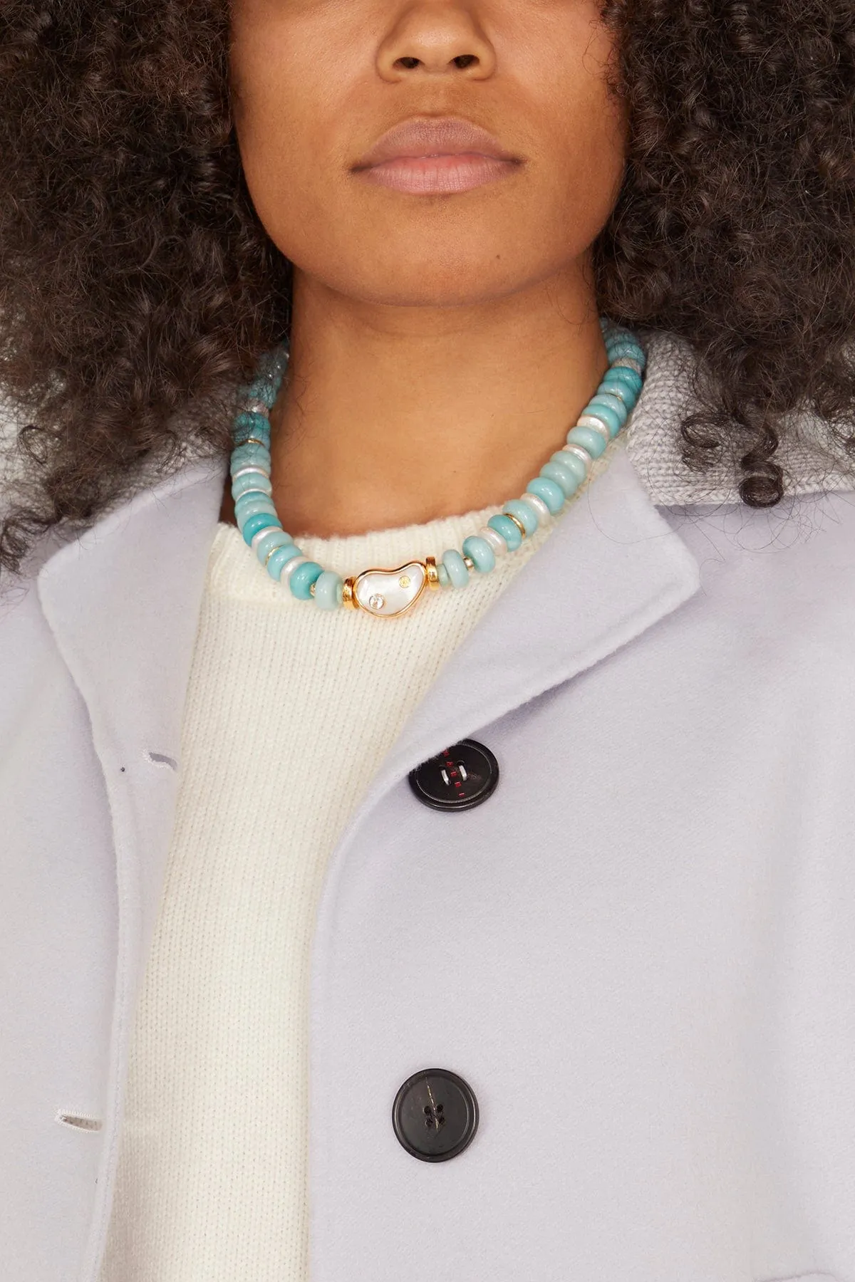 Goddess Collar in Aqua Pearl Lagoon