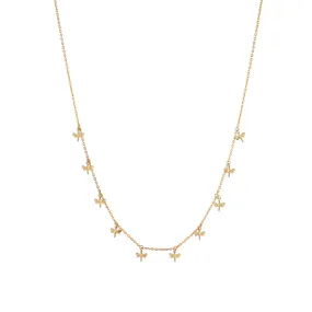 Gold Dancing Dragonflies Necklace