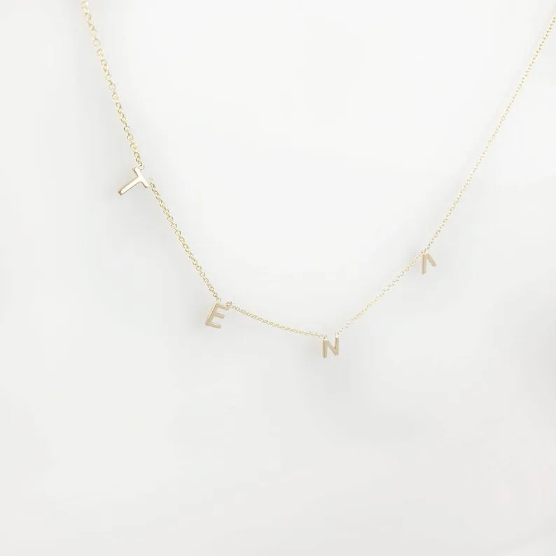 Gold Multiple Letters Necklace