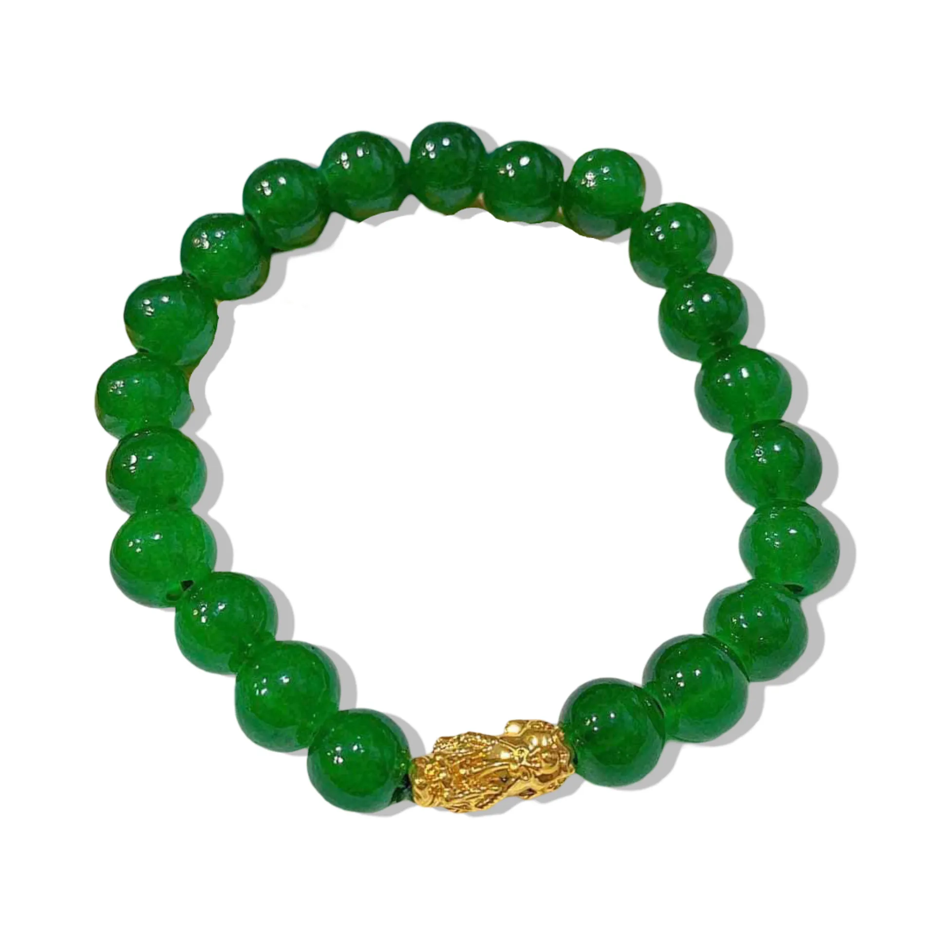 GOLD PIYAO | 24K Emerald Green Birthmonth Beads Lucky Piyao Bracelet